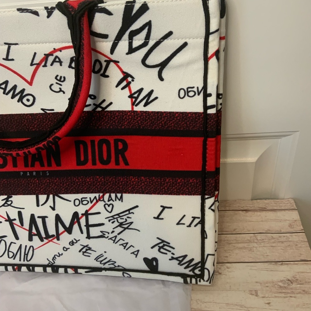 Red White and Black Large Book Tote Bag NWOT - Picture 2 of 9